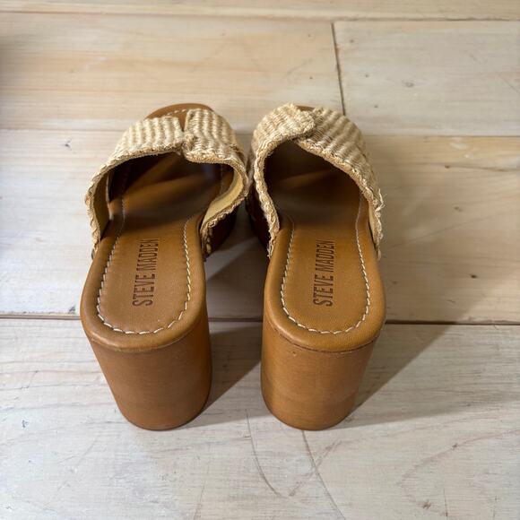 Steve Madden NIB Sunkissed Raffia Platform Block Heel Sandals Size 8 - Picture 10 of 10